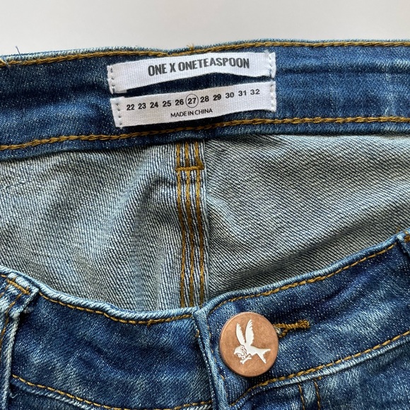 One Teaspoon by revolve skinny low-rise distressed Denim Jeans size 22 & 27 - Picture 8 of 10